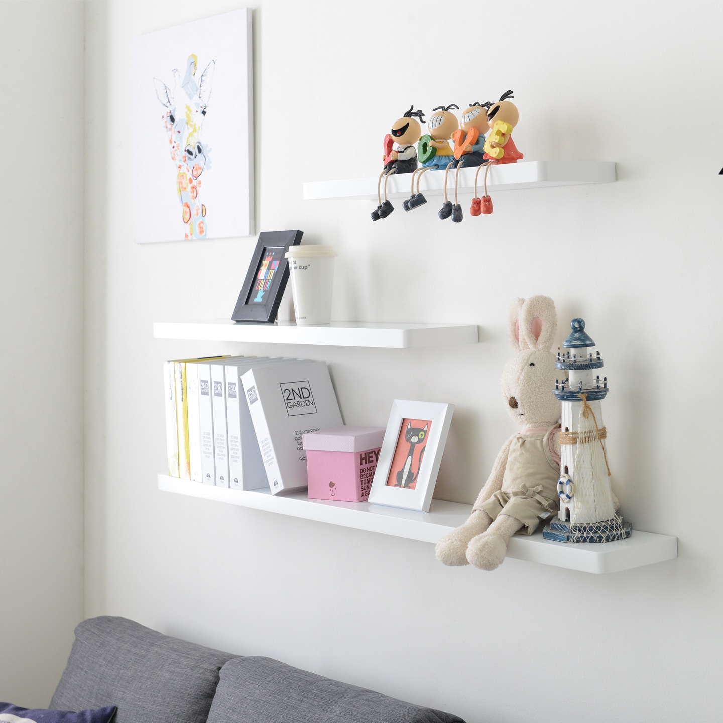 [신상품] 아이린 올리브 무지주 벽걸이 미니 벽 인테리어 선반 벽선반 -무료 전선홈 서비스 - 400_화이트