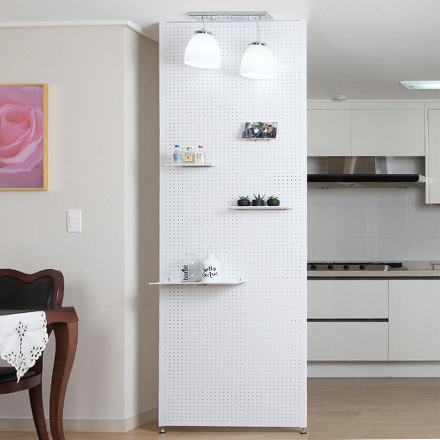 타공판닷컴 가벽 인테리어 철제 파티션/칸막이 - 2100(960+1060)_800_화이트