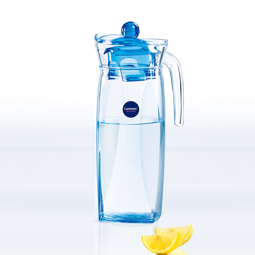 해피키친 루미낙 블루다이아몬드 물병 1.3L / 냉장고 유리 물병 물통 카페 쥬스 워터 저그