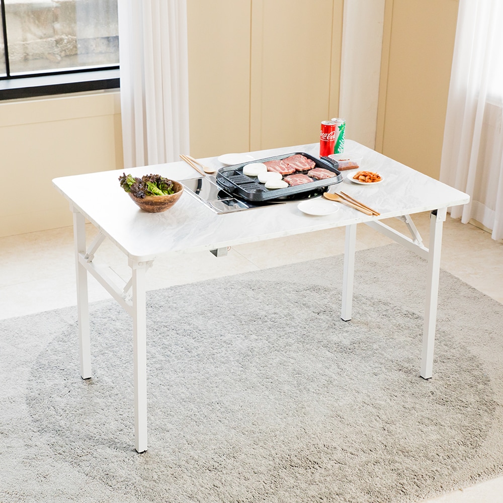 [소담갤러리][오늘출발][신상품]소담갤러리 라운드 입식 4인 불판테이블 접이식 불판 식탁