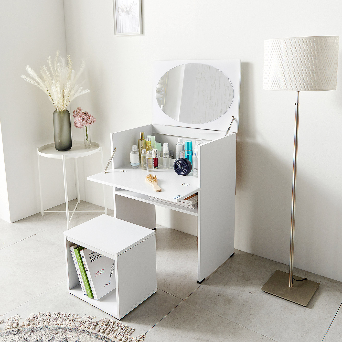 [신상품] 다우드 프리첼 화장대 + 의자 세트 2colors