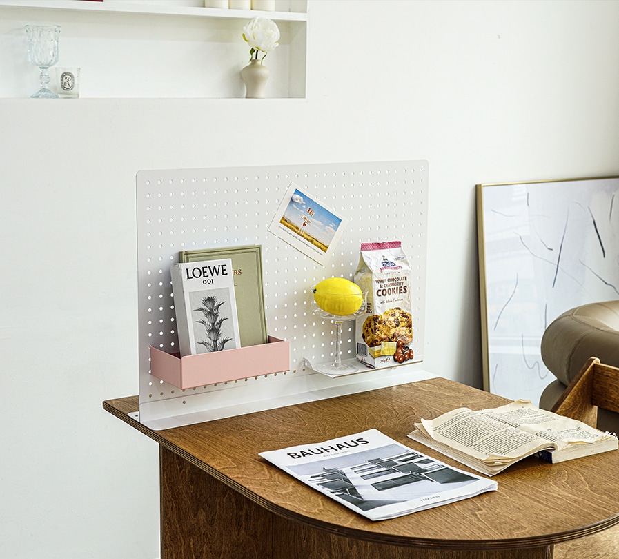 [오늘출발] [신상품] 타공판나라 데스크타공판 책상 스탠드 - 60cm(가로)50cm(세로)_화이트