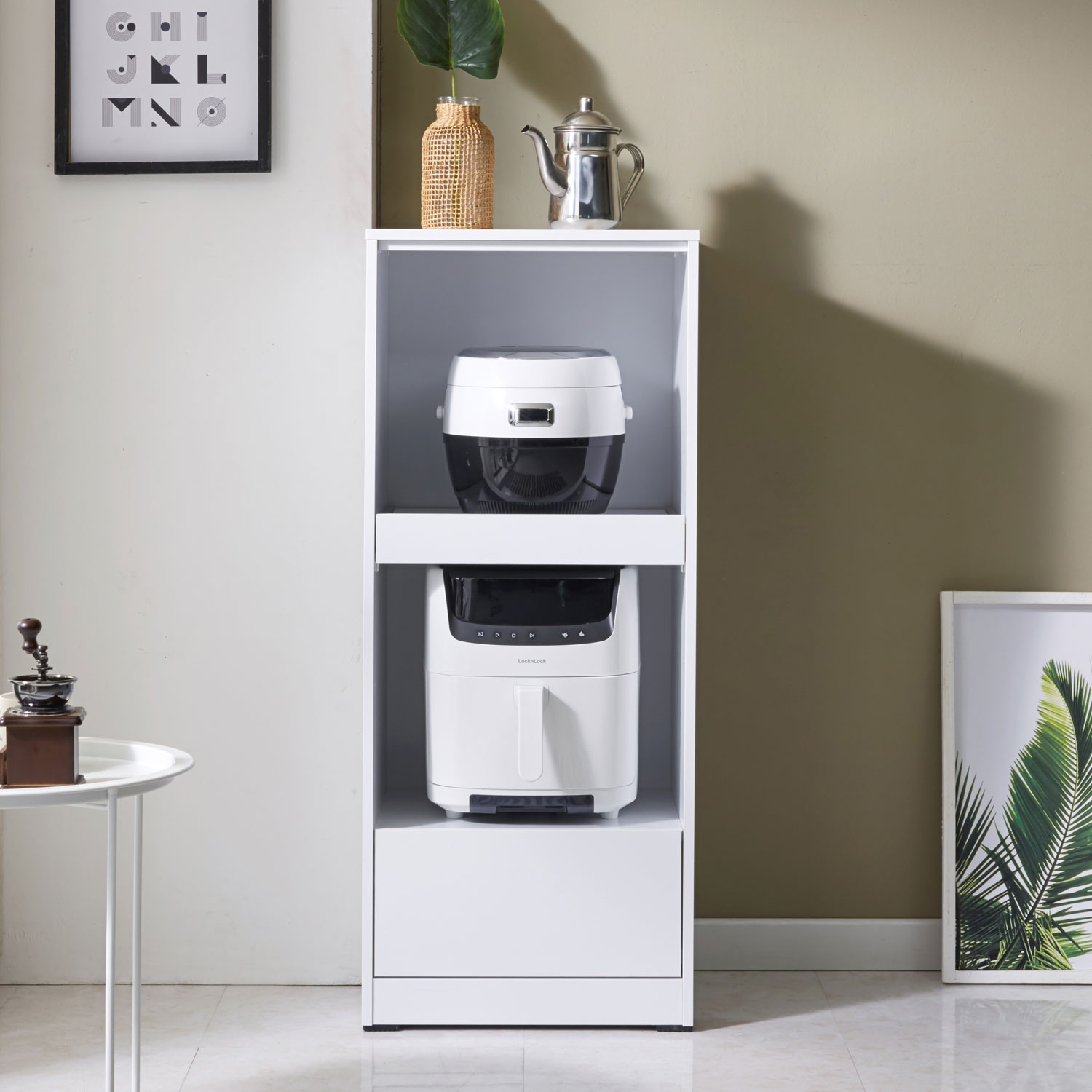 [신상품] 하이플러스 마일드 500 렌지대 밥솥 선반 틈새 수납