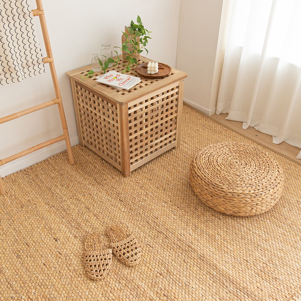 쿠션이야기 먼지없는 핸드메이드 라탄 천연 수초 러그 - 1color, 2size 