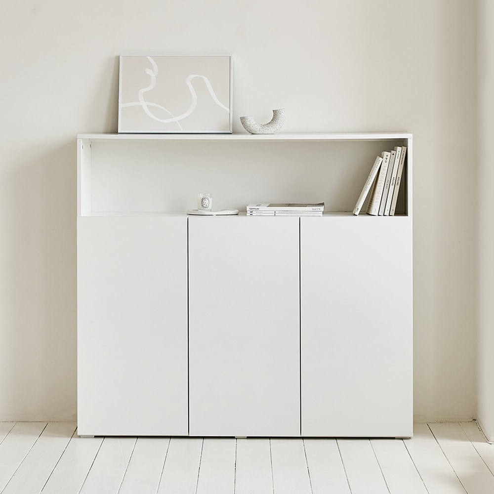 [신상품] 메종드꼼마 넉넉 수납장 거실 주방 높은 다용도 수납장 서랍장 진열장 E0 1200