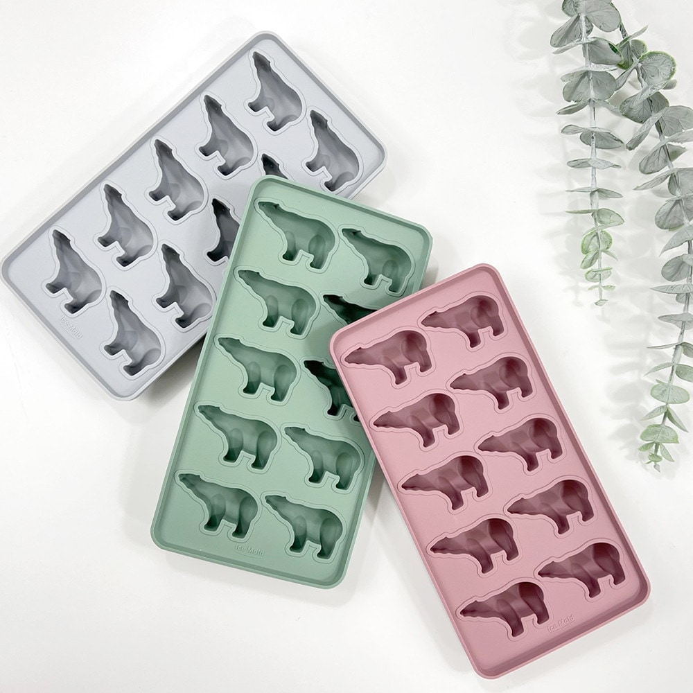 설렘하우스 국산 실리콘 파스텔 북극곰 아이스몰드 아이스틀 10구 3color