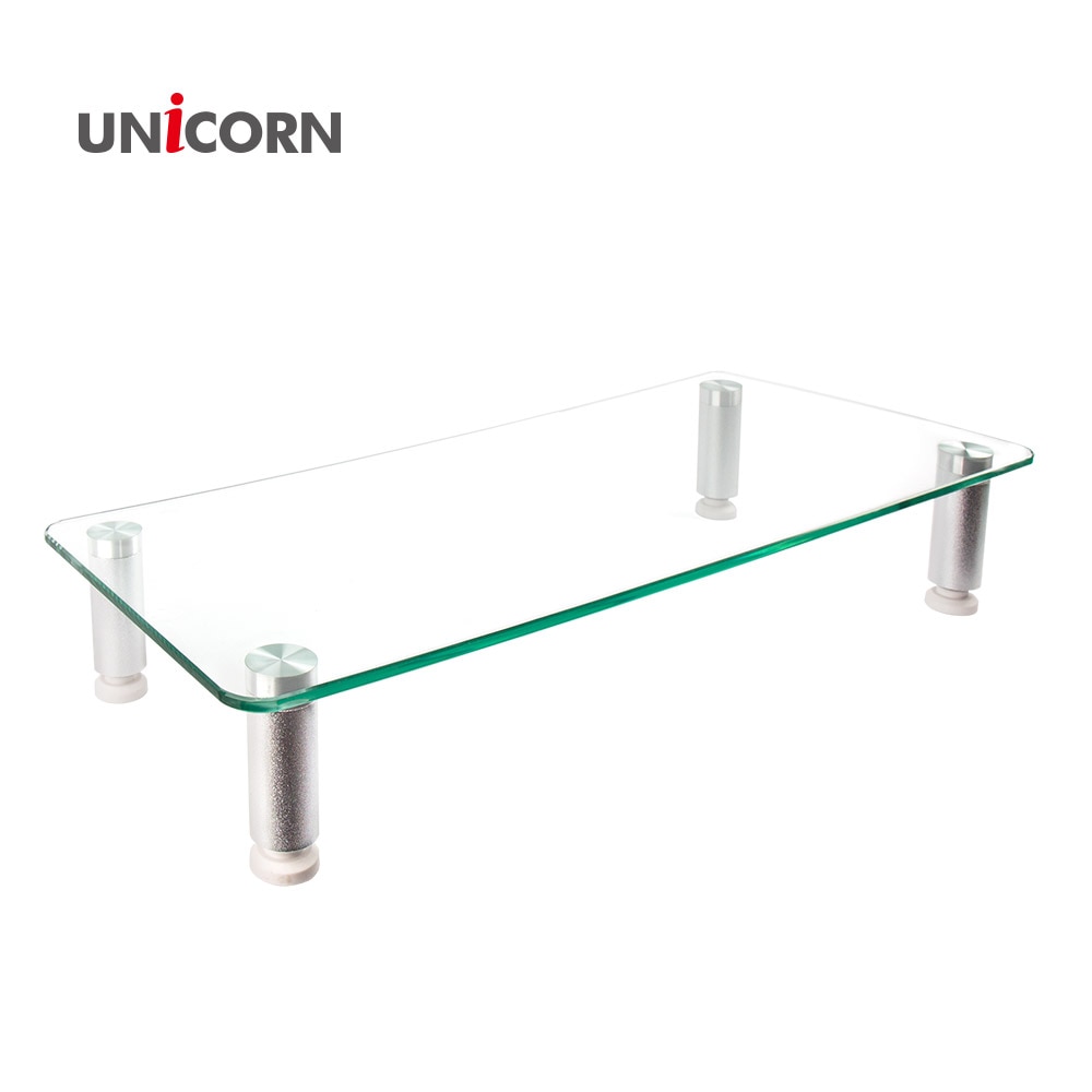 [오늘출발] [신상품] 유니콘 UM-MR04 강화유리 모니터받침대 키보드수납받침대 높이조절가능