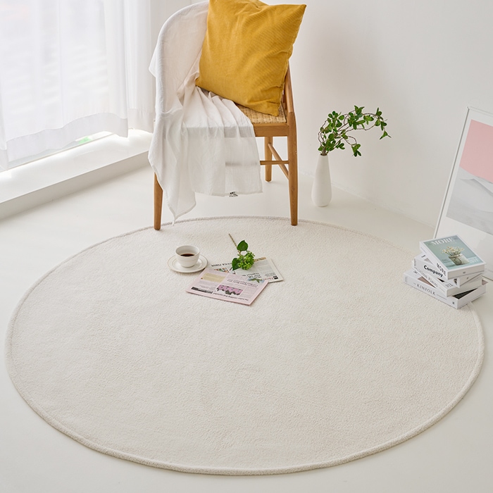 [신상품] 이니띠움 워셔블 소프트 모던 사계절 원형 러그 카페트 4size 8color - 아이보리_원형150cm
