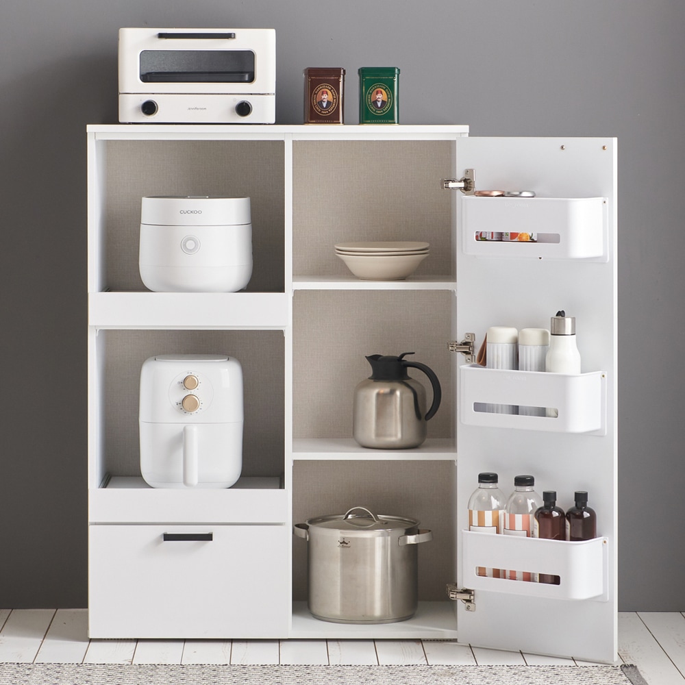 [신상품] 가온퍼니처 스커드 800 주방수납 렌지대 에어프라이어 수납장 2colors