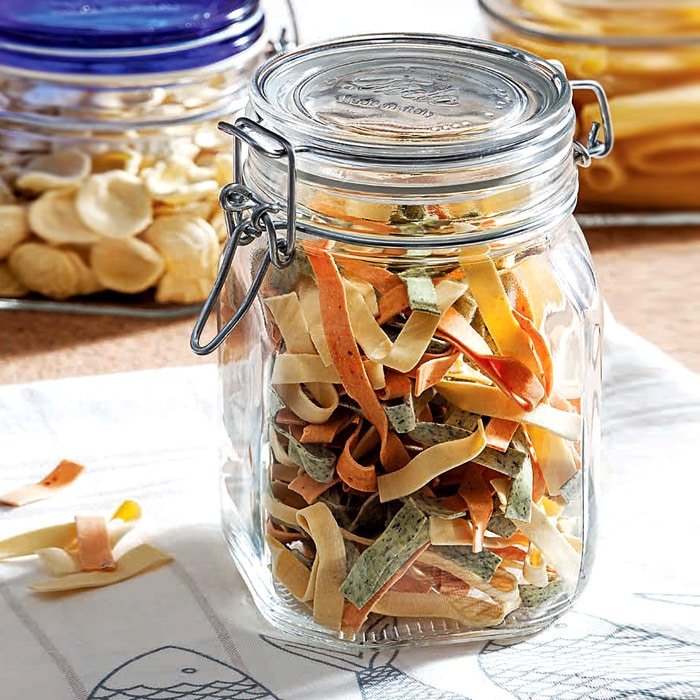 [신상품]보르미올리 피도 유리병 클리어탑 1000ml 원두보관용기 잼병 과일청 밀폐용기