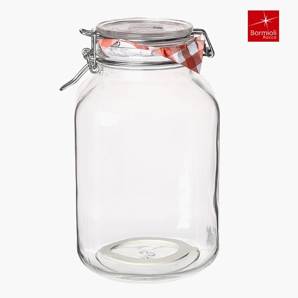 [신상품]보르미올리 피도 유리병 클리어탑 3000ml 과일청 밀페유리병