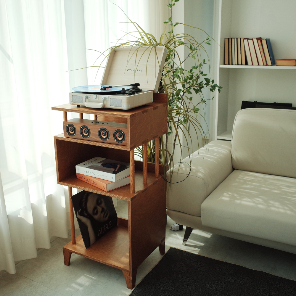 [신상품]우드보이 에블리 LP 수납장 랙 렉 장식장 LP판 수납 엔틱 LP거치대 홈 코너장