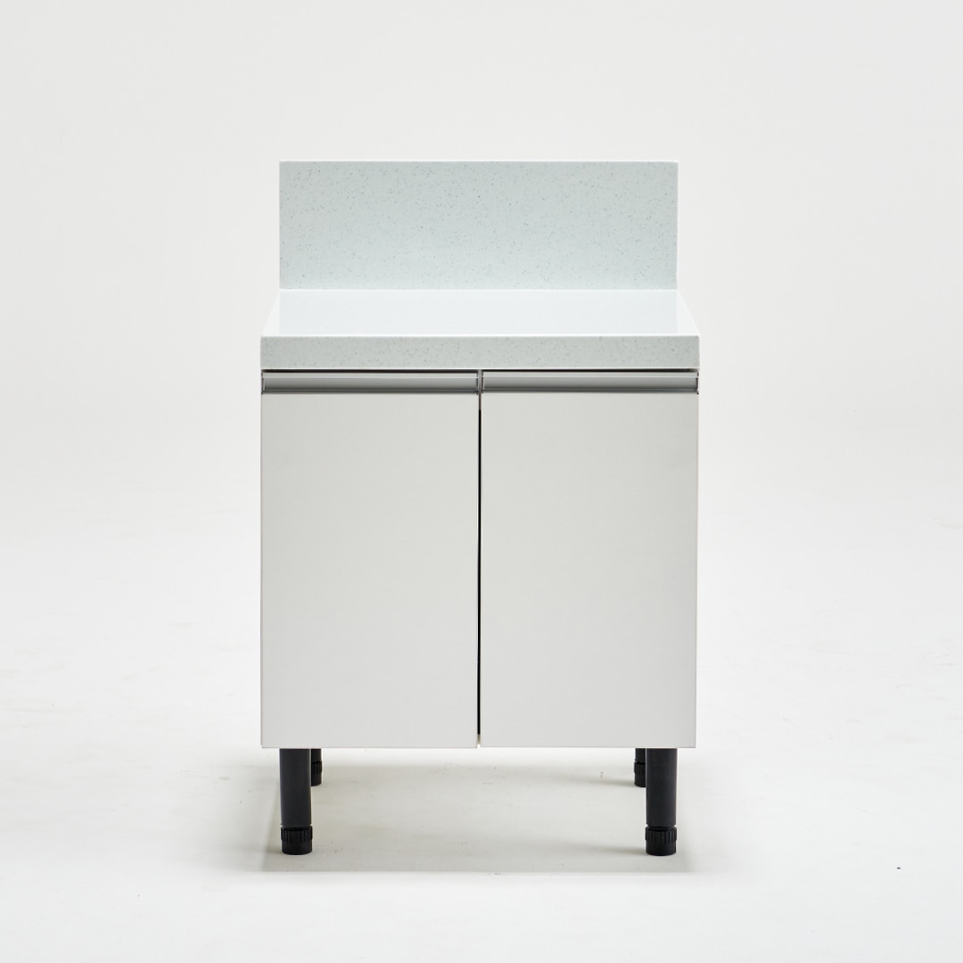 유코스 완제품 인조대리석 주방 미니 소형 사무실 원룸 싱크대 가스대 600 화이트 