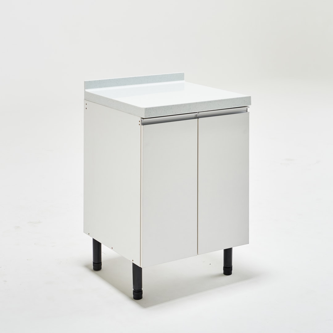 유코스 완제품 인조대리석 주방 미니 소형 사무실 원룸 싱크대 조리대 600 화이트 