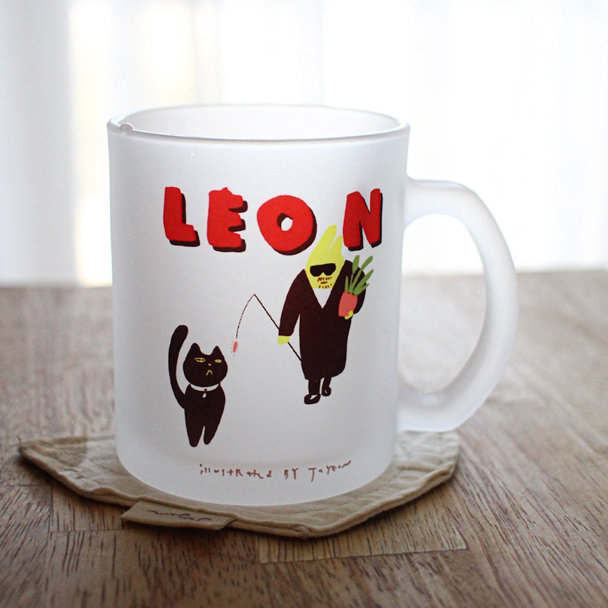 자연공방 영화매니아를 위한 Leon with 낚시대 내열유리 불투명 머그잔