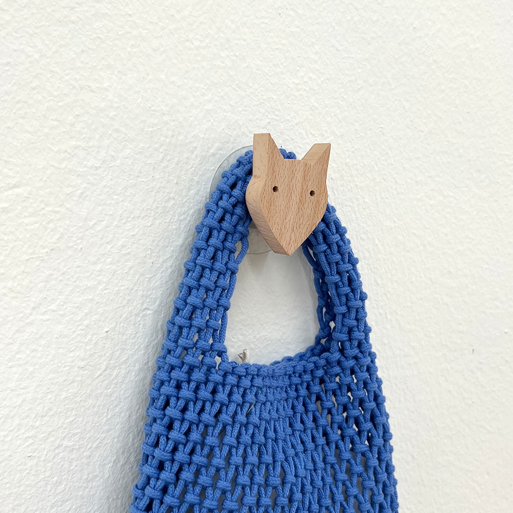 [오늘출발][신상품]리빙앤소품 무타공 접착식 애니멀 여우 우드 모자 가방 옷 수납 후크 걸이