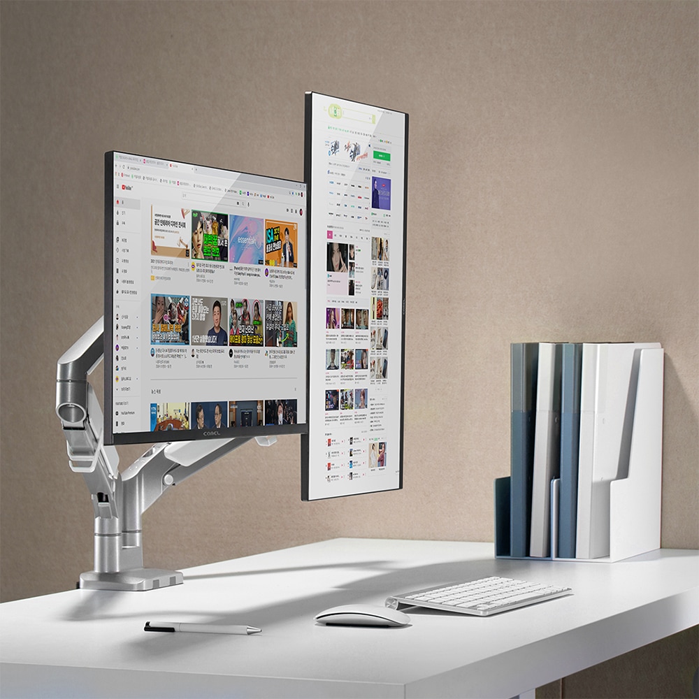 카멜마운트 벽면 밀착형 듀얼 모니터 거치대 DMA-DSS