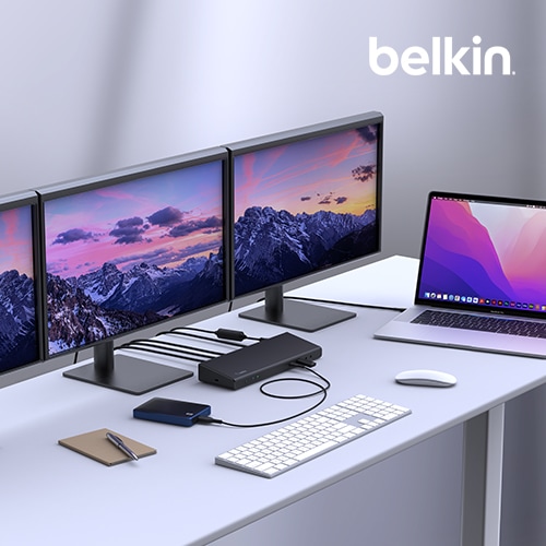 벨킨 유니버셜 USB-C 트리플 디스플레이 도킹스테이션 멀티허브 85W 전원 INC007