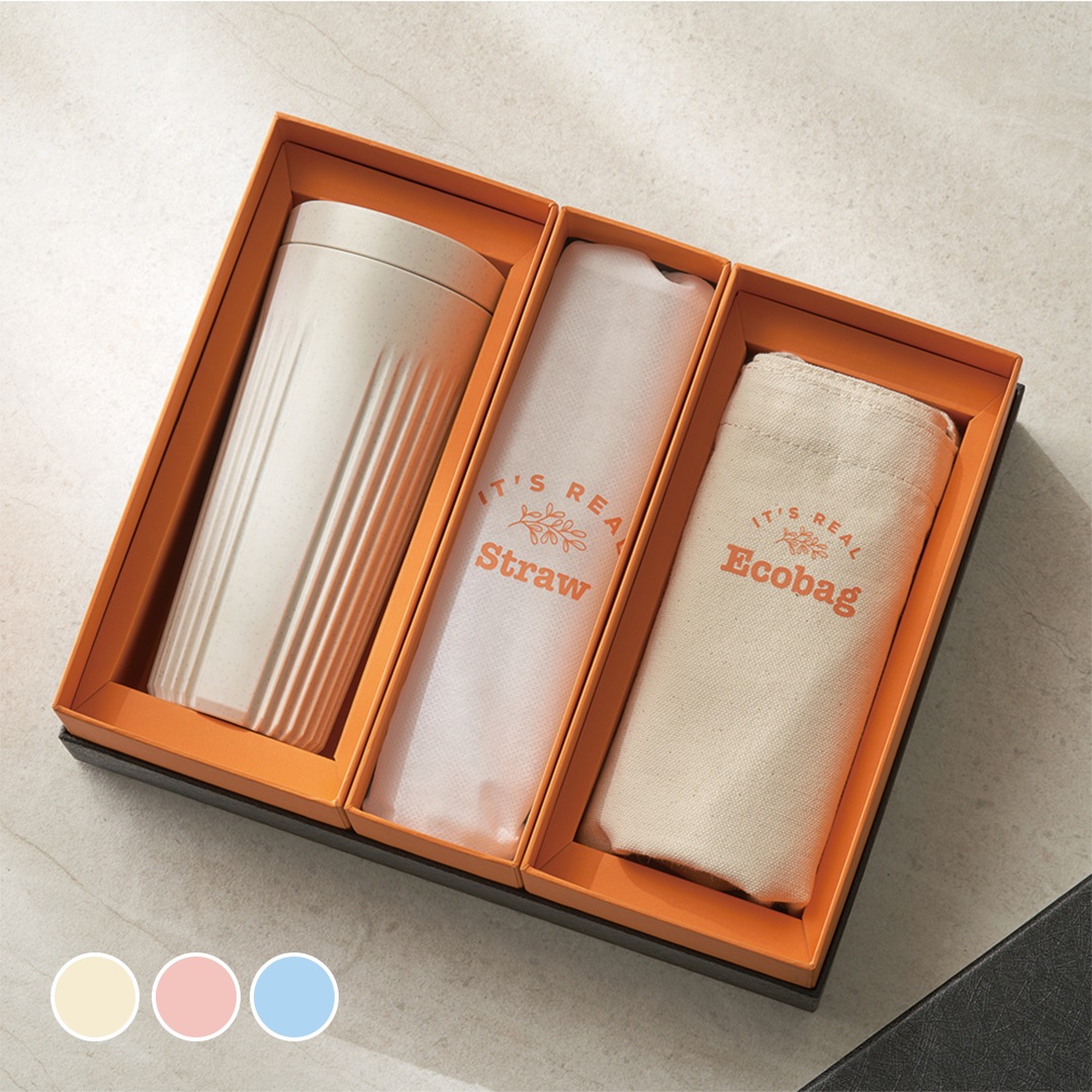 잇츠리얼텀블러 사탕수수로 만든 잇츠리얼 텀블러 16oz/에코백/PE빨대 세트 (무료각인)