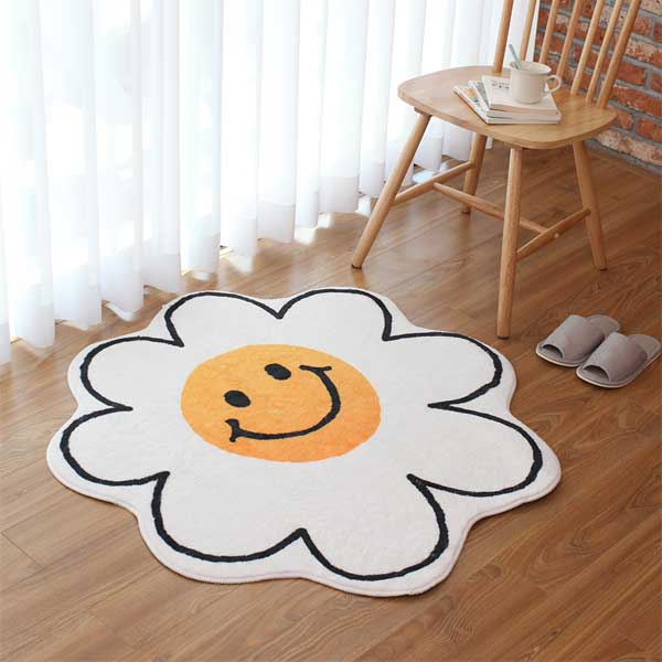 리빙스토리 스마일 데이지 러그 먼지없는 카페트