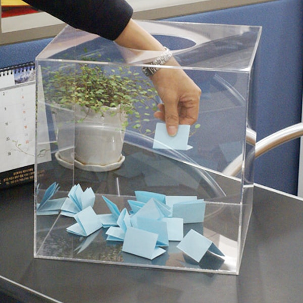 [오늘출발] [신상품] 아베라주식회사 아크릴박스 응모함 모금함 투표함 추첨함 식권함 뽑기함 상자