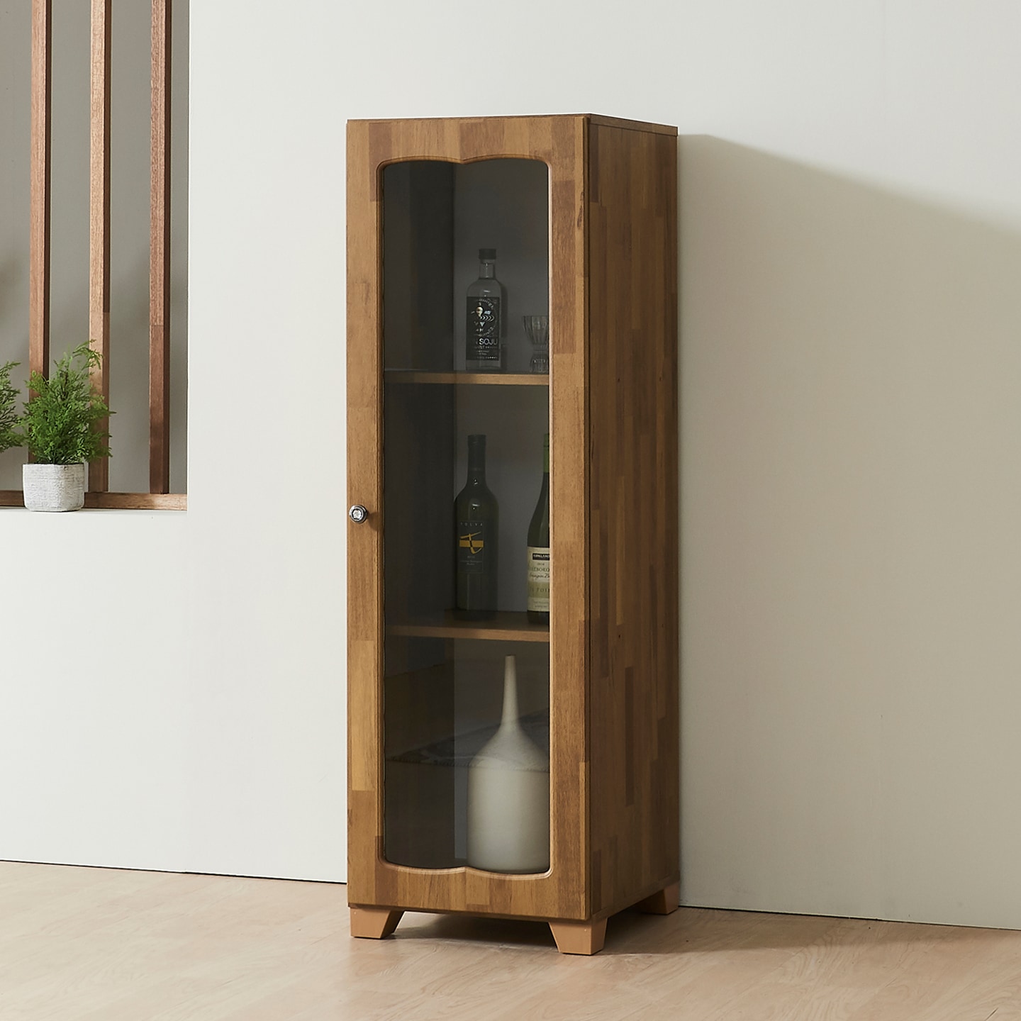 [신상품] 비에스디자인 H2 400 장식장 유리 진열장 수납장 술 피규어 양주 엔틱 틈새 인테리어