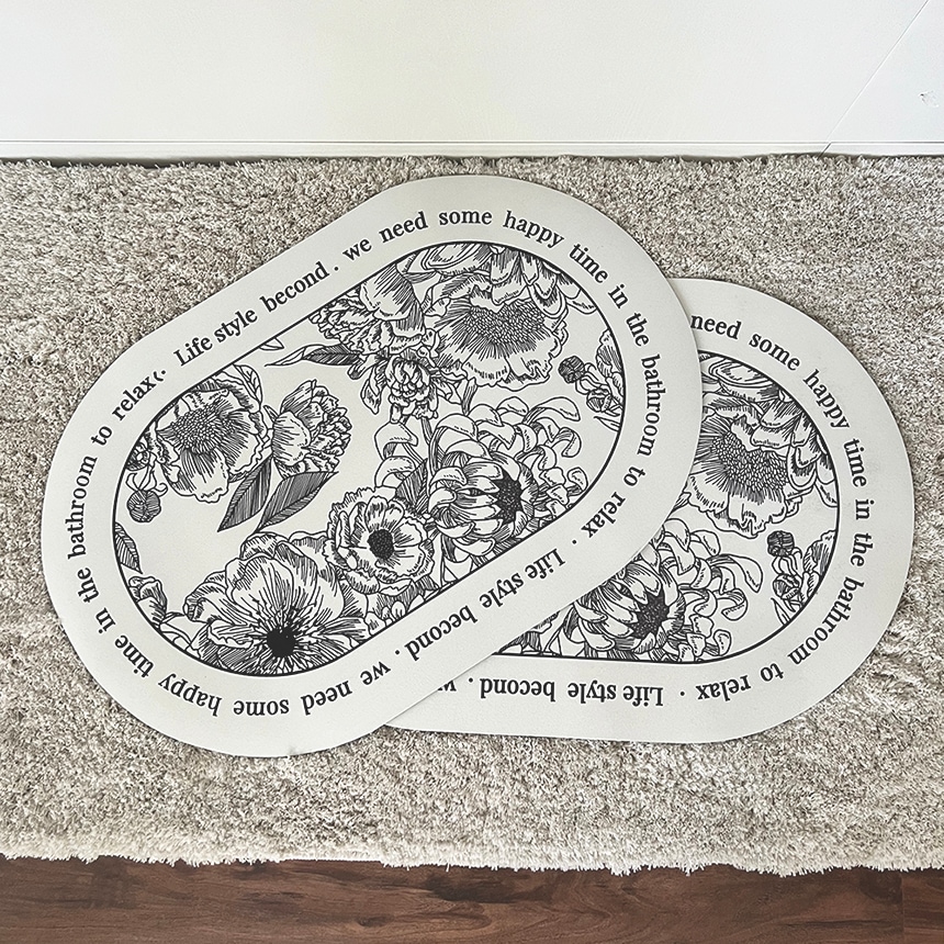 비컨드 Becond 빨아쓰는 규조토 발매트(라운드플라워 옵션/ 화장실 욕실 주방용) 