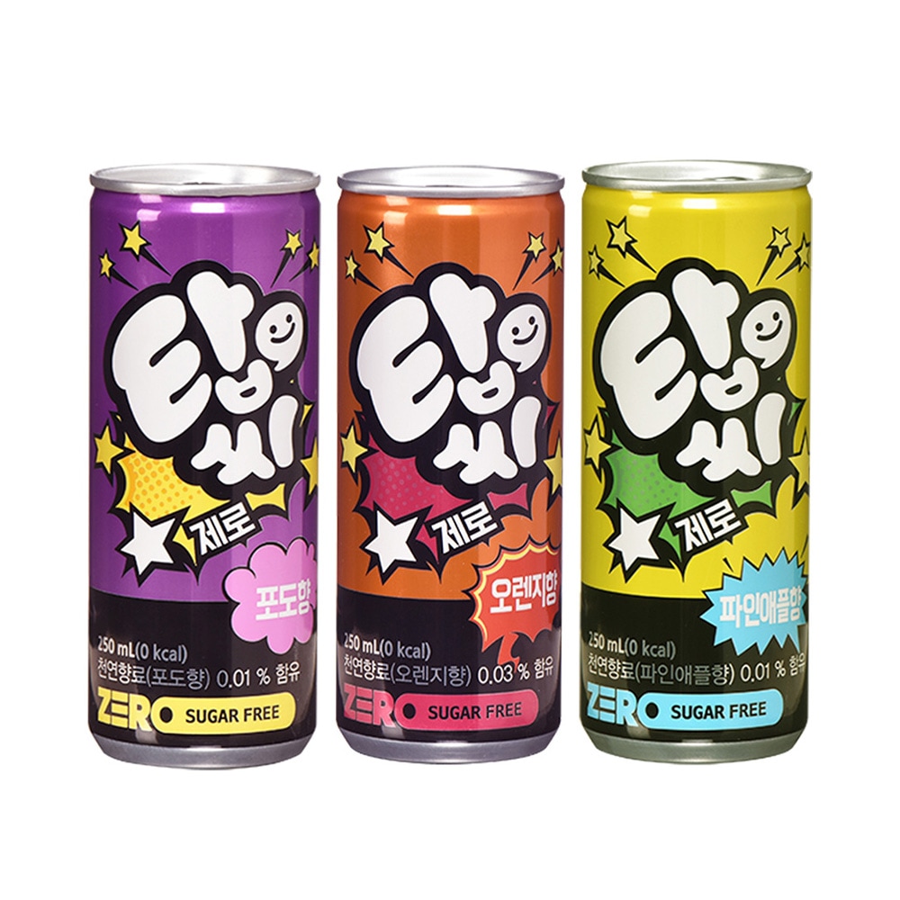 일화 탑씨 제로 250ml30캔 3종(오렌지/포도/파인애플)
