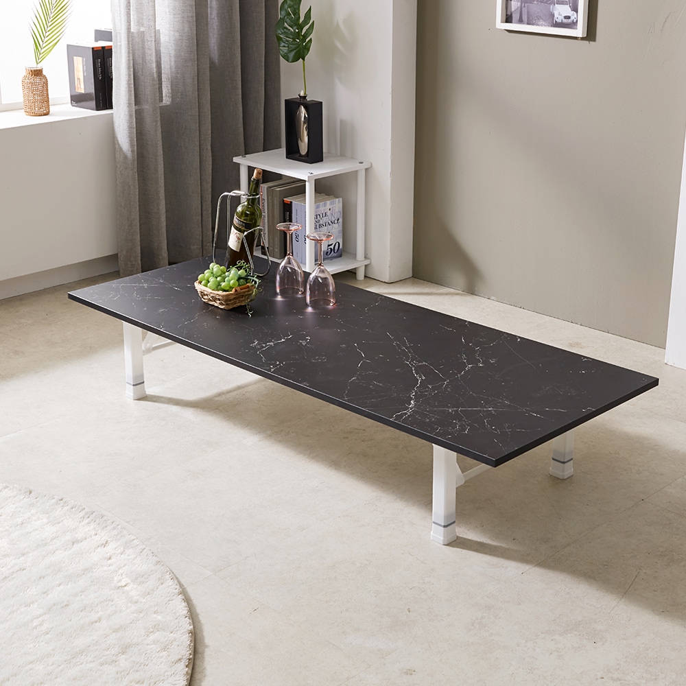 [신상품] 심포니디자인 접이식 테이블 거실 밥상 집들이상 손님상 좌식 800 900 1200 1500 1800 - 800x600 블랙마블