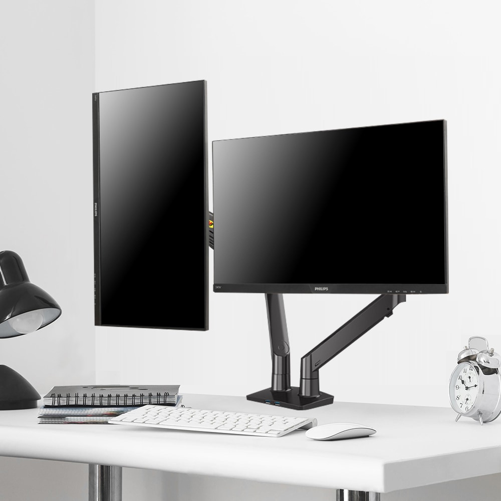 알파플랜 노스바유 NB F195A 고중량 듀얼 모니터암 32인치 27인치 거치대