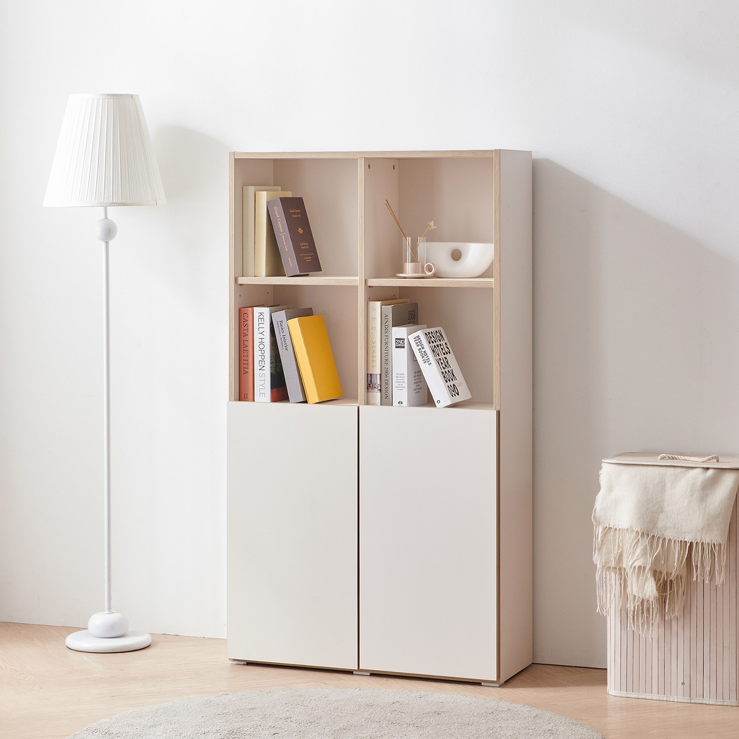 룸앤홈 리브레 오피스 W800 4단 책장 (도어형)