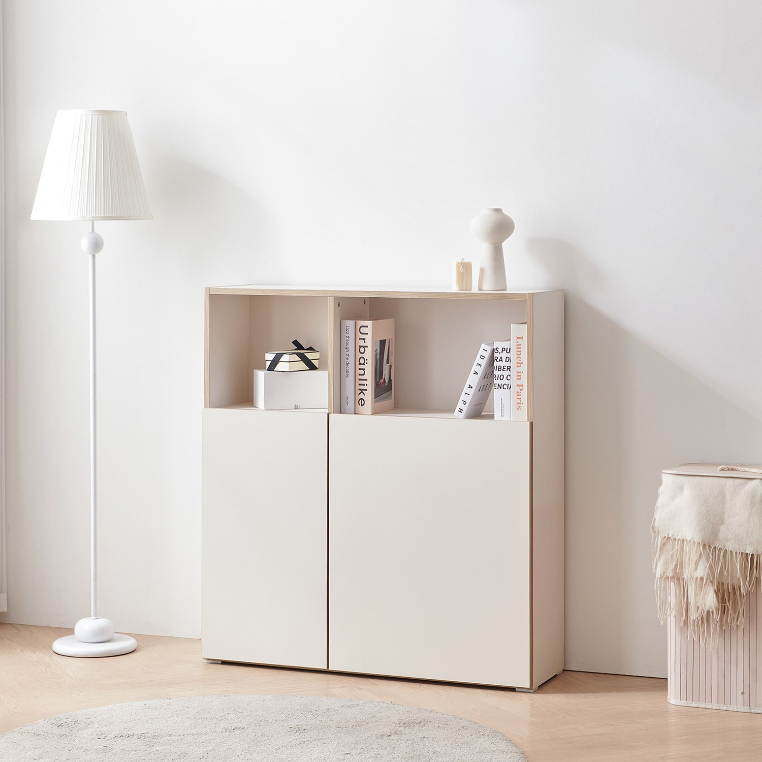 룸앤홈 리브레 오피스 W1000 3단 책장 (도어형)