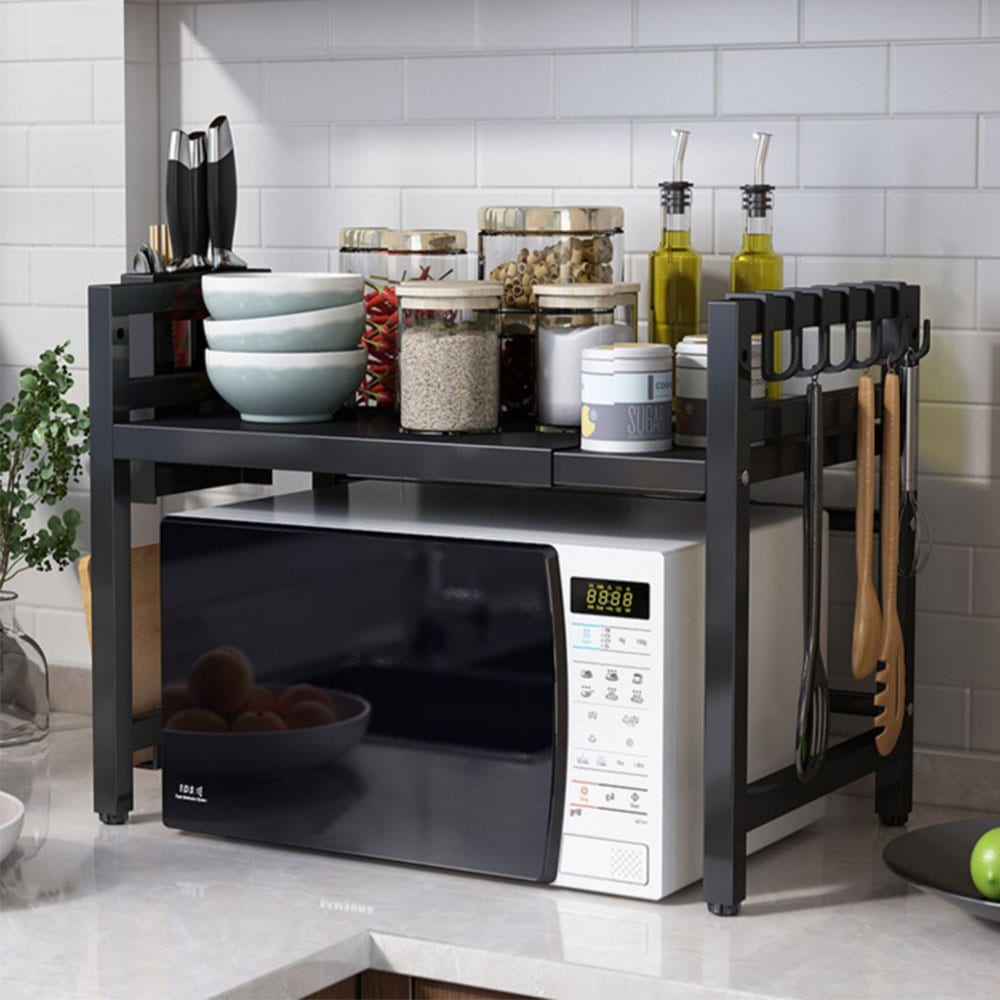 가구느낌 너비조절렌지선반 1단 밥솥 다이 전자레인지 2colors 