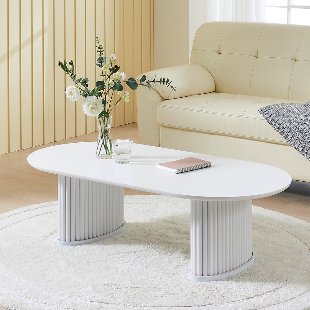 [신상품] 현대가구 헤스티아 템바보드 라운드 좌식 티 커피 거실 소파 테이블