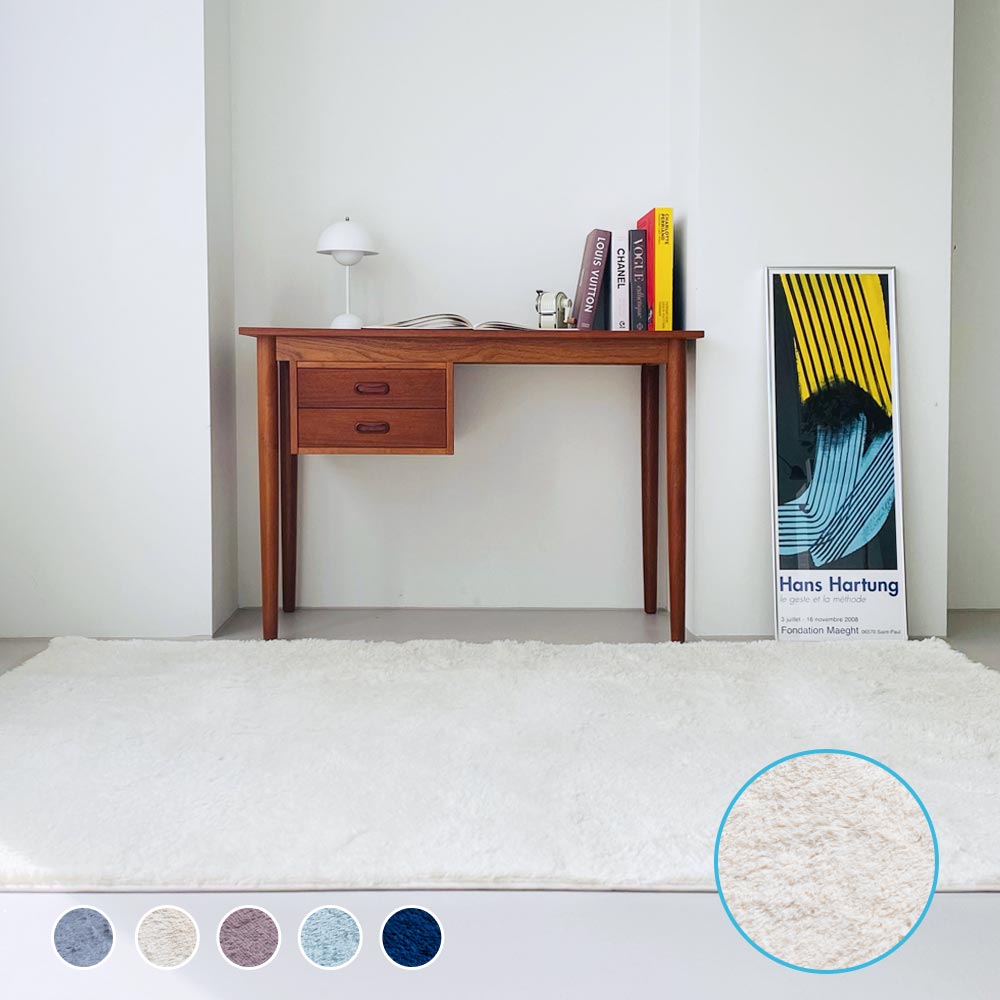 [신상품] 한일카페트 터치미 소프트 워셔블 사각 샤기 대형 러그 4size 7color - 아이보리_170x230cm