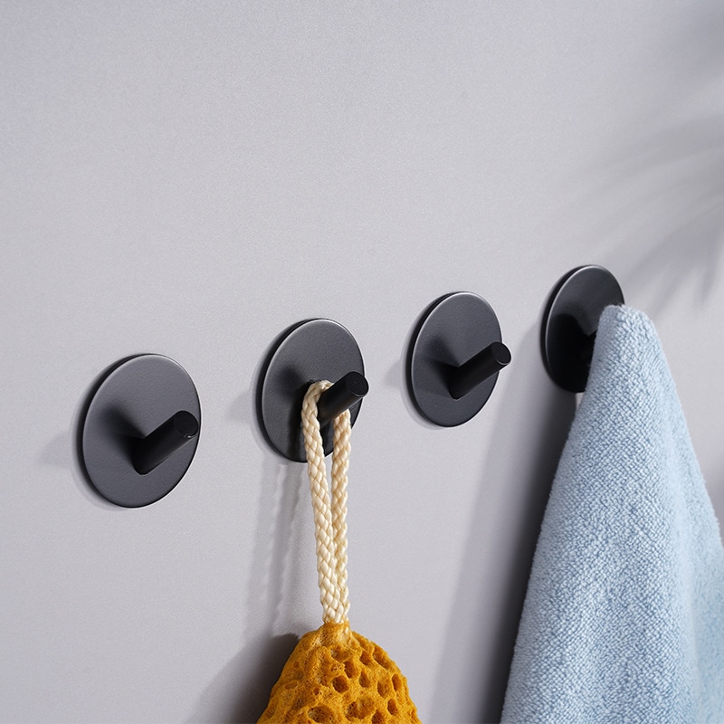 [신상품] 더조하 3M 강력접착 스텐 후크 걸이 원형 블랙 1구