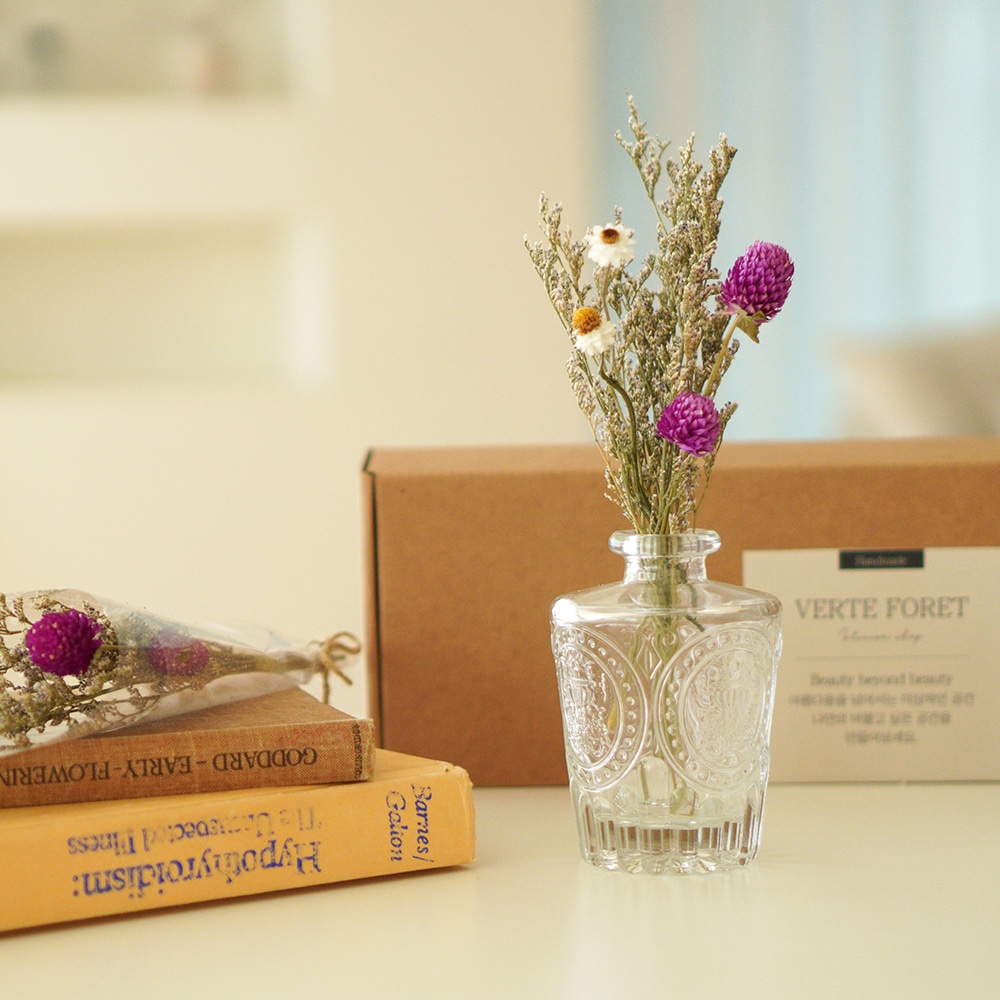 [중고] 베르포레 [리퍼]집들이선물,축하선물 인테리어 천일홍 드라이플라워 꽃다발 프로방스 화병세트 디퓨저병