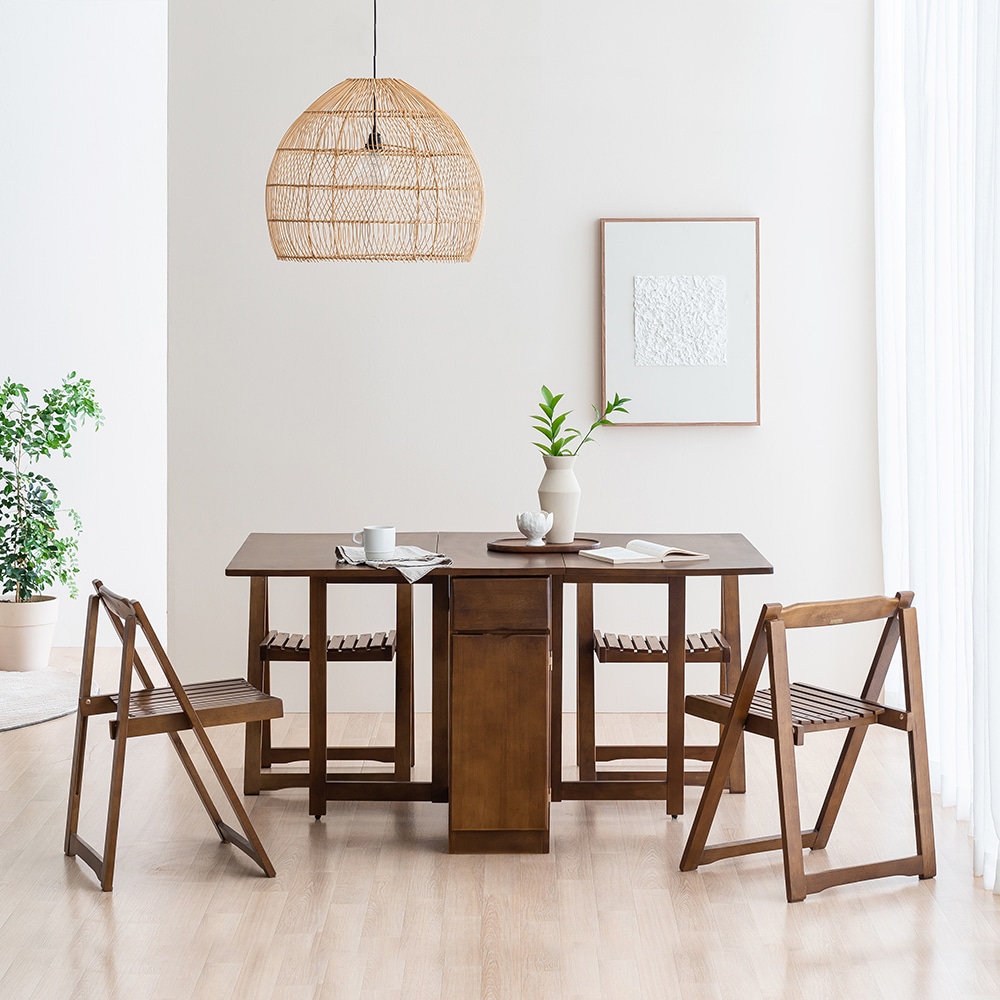 본톤 몰리나 원목 접이식 확장형 4인용 식탁/의자별도 