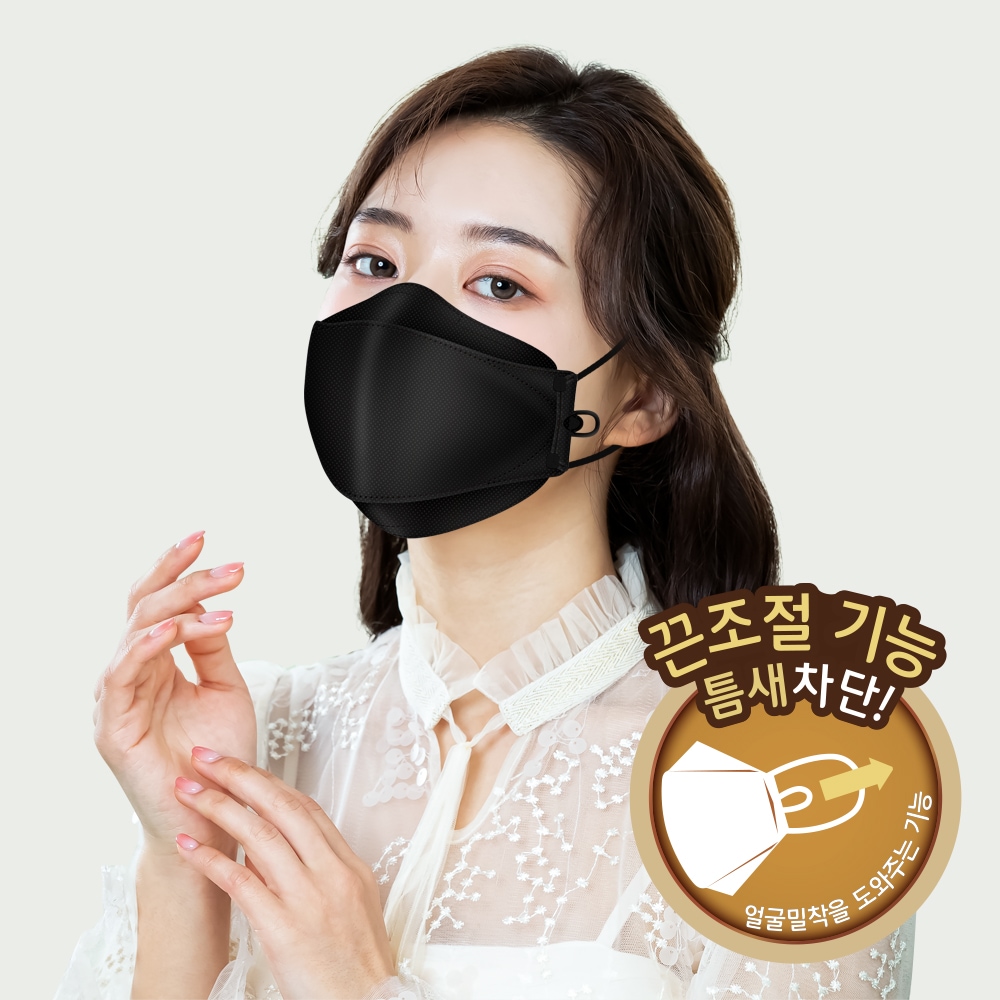 블루나 KF94 페이스핏 패션 황사방역마스크 대형 블랙 30매