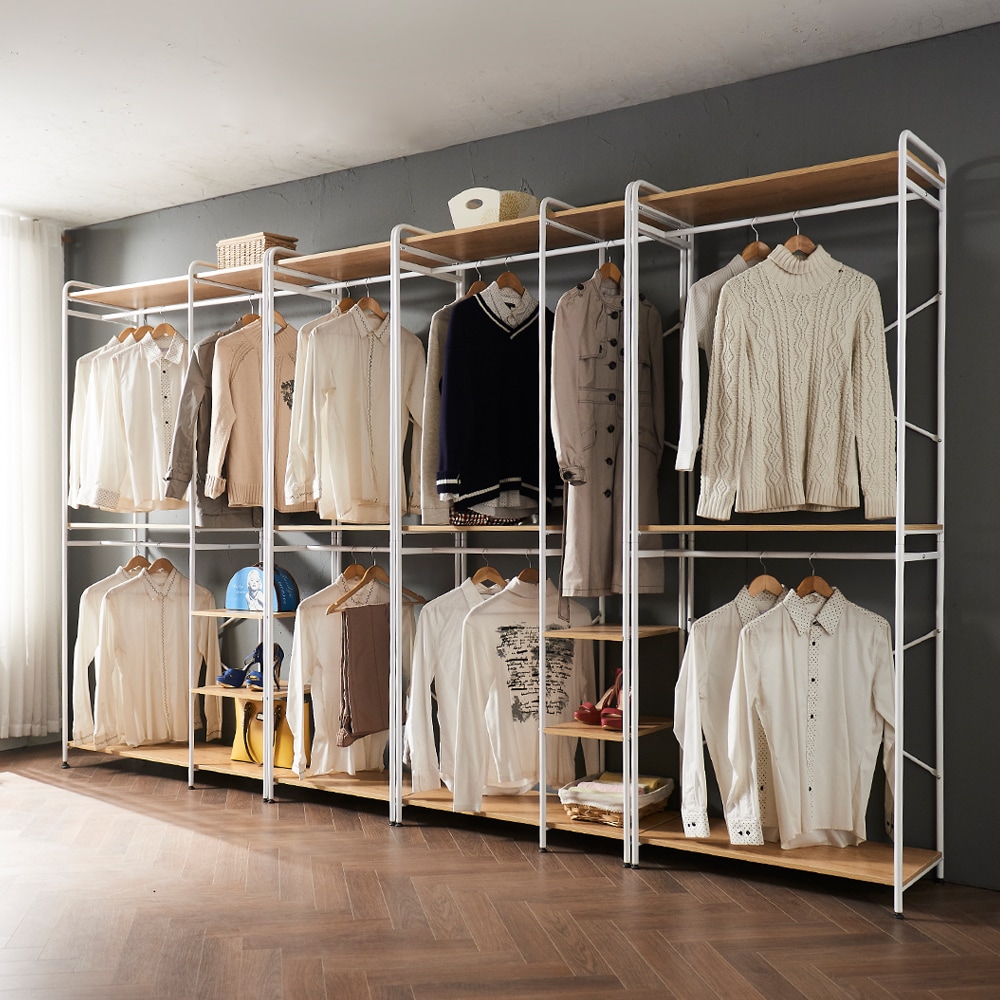 나인홈 선반 행거 와이드 철제 드레스룸 시스템행거 선반 옷장 1200 DIY 