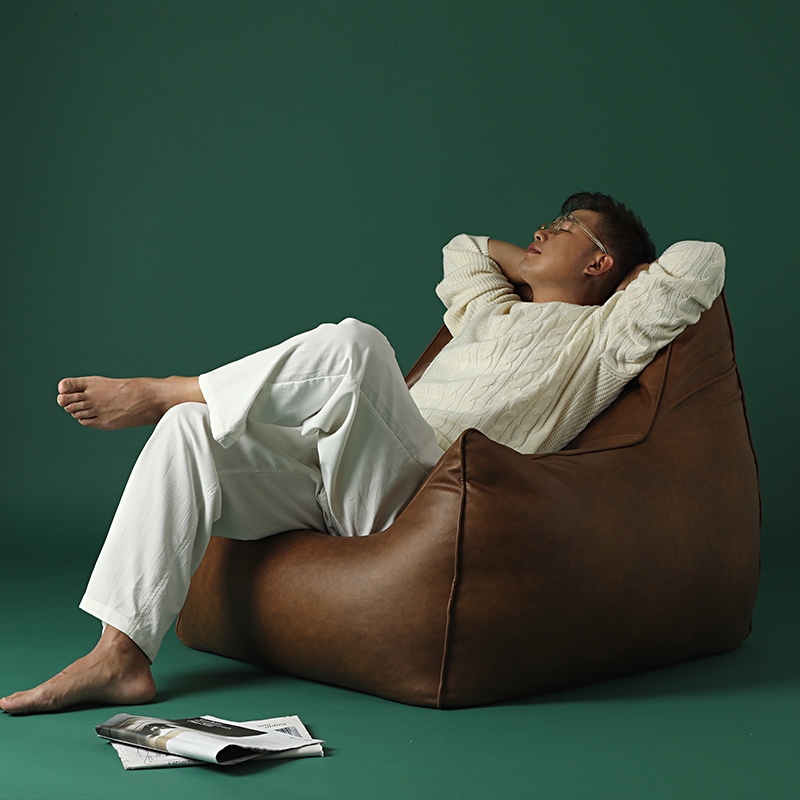 플래지어 톰 하이백 기능성 가죽 1인용 빈백 소파 등받이 높은 게스트소파 