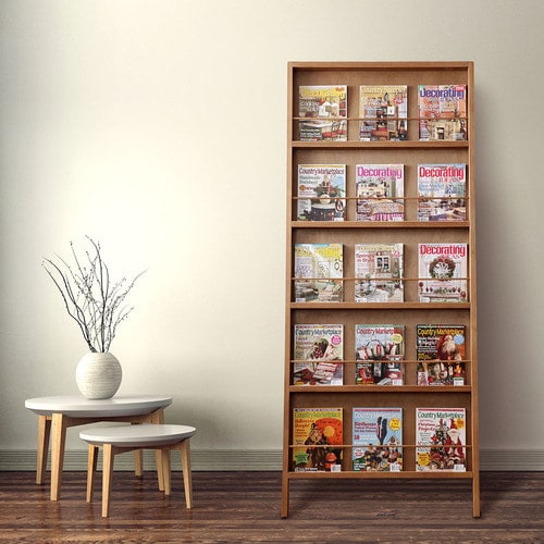 [신상품]트리앤그린 매거진랙 잡지꽂이 전면책장 우드 원목 화이트 6colors