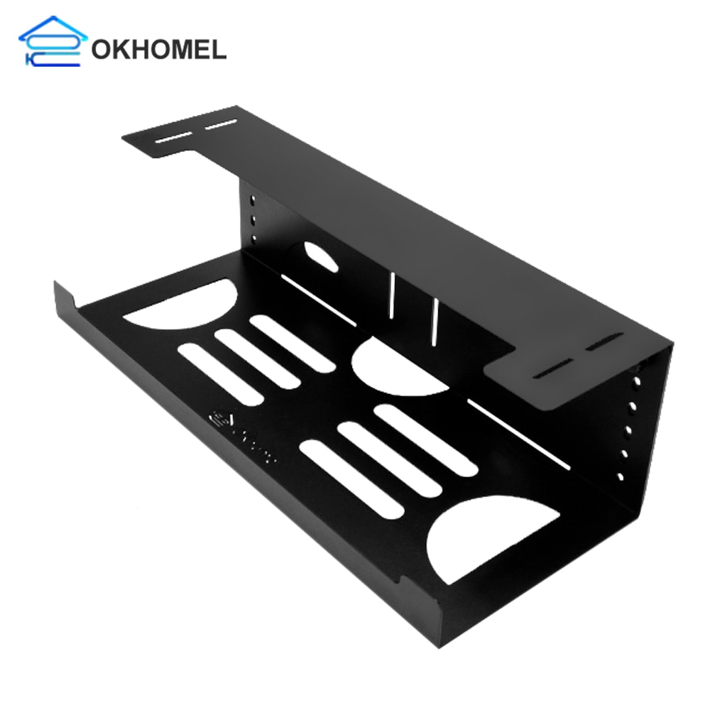 [오늘출발][신상품]오케이홈멜 6단계 높이조절 프리미엄 멀티탭 트레이 선반 데스크탭 - 데스크탭 대형_시크블랙