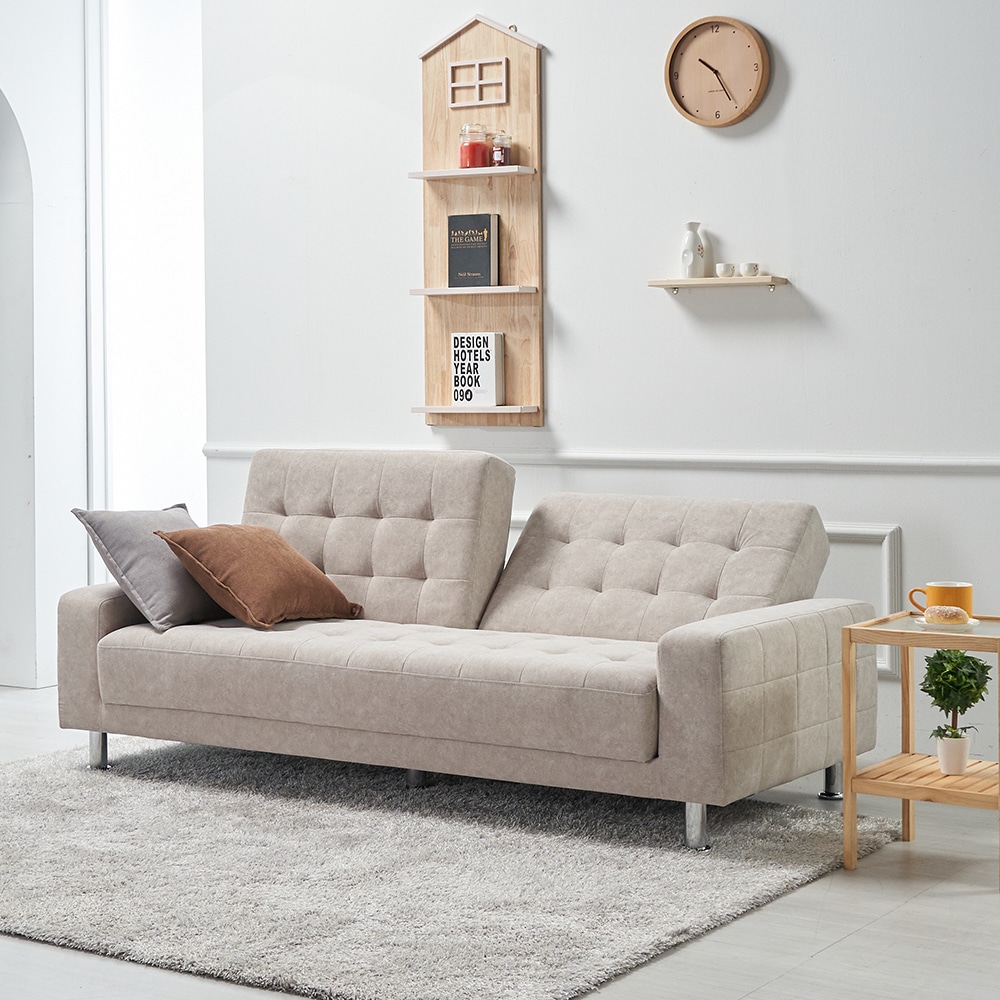 [신상품] 에보니아 갤럭시 아쿠아 스웨이드 3인 소파베드 3colors