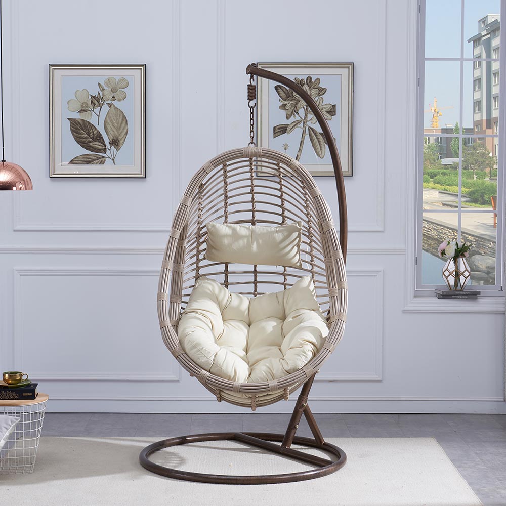 수오 소담 회전형 라탄 1인 흔들 그네의자 안락의자 