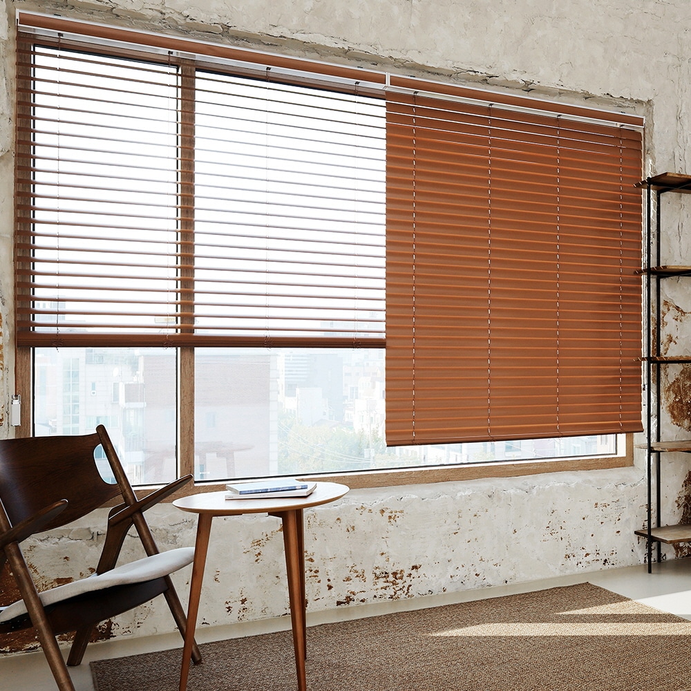 해비체 50mm 우드결 알루미늄블라인드 방염 30 x 30 