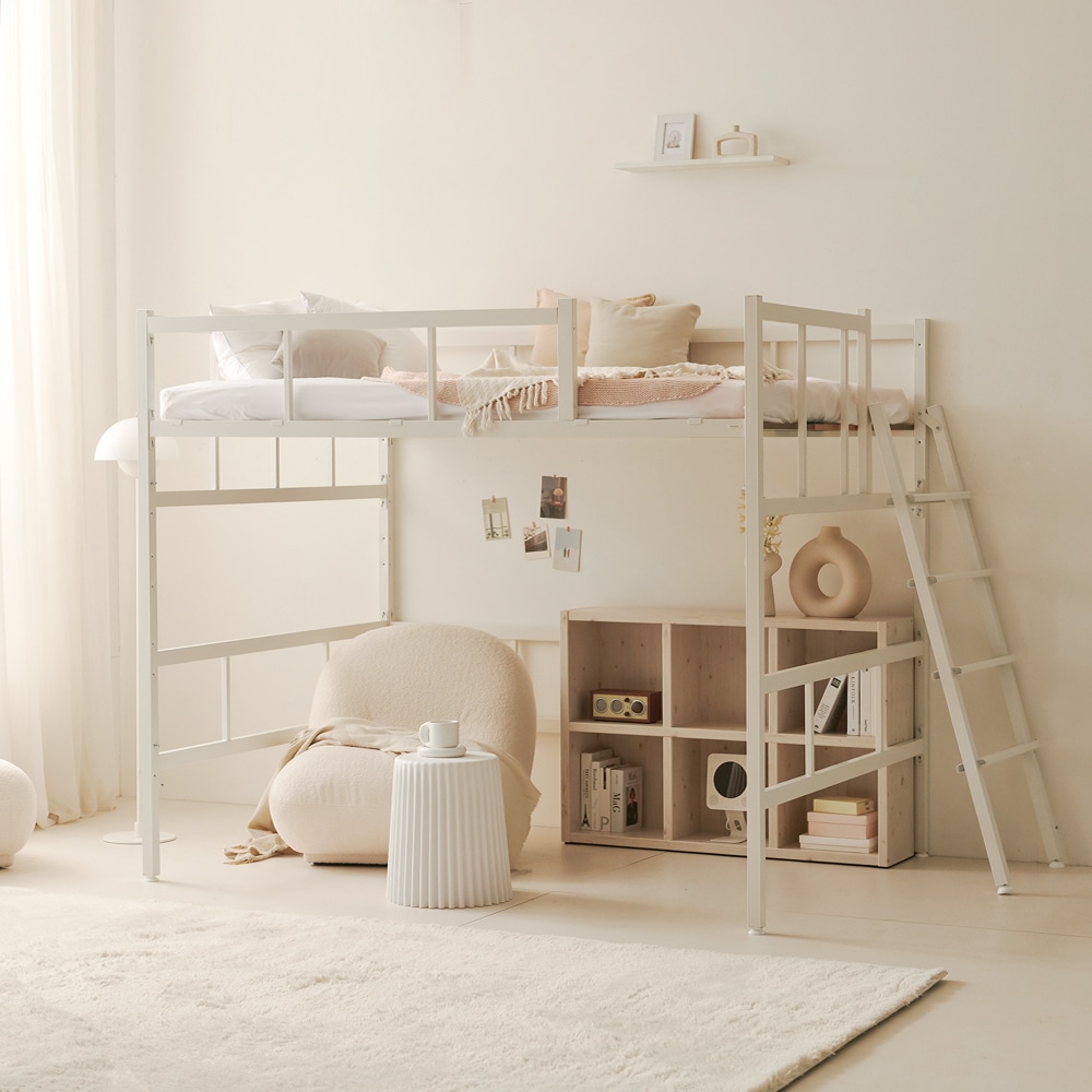 플라망 업다운 높이조절 철제 벙커침대 Q 사다리 