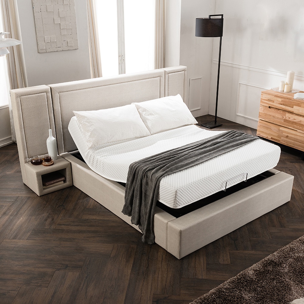 쉐우드가구 헤븐리 모션베드 가죽 전동침대 Q퀸(셀텍스폼 매트리스 포함) 