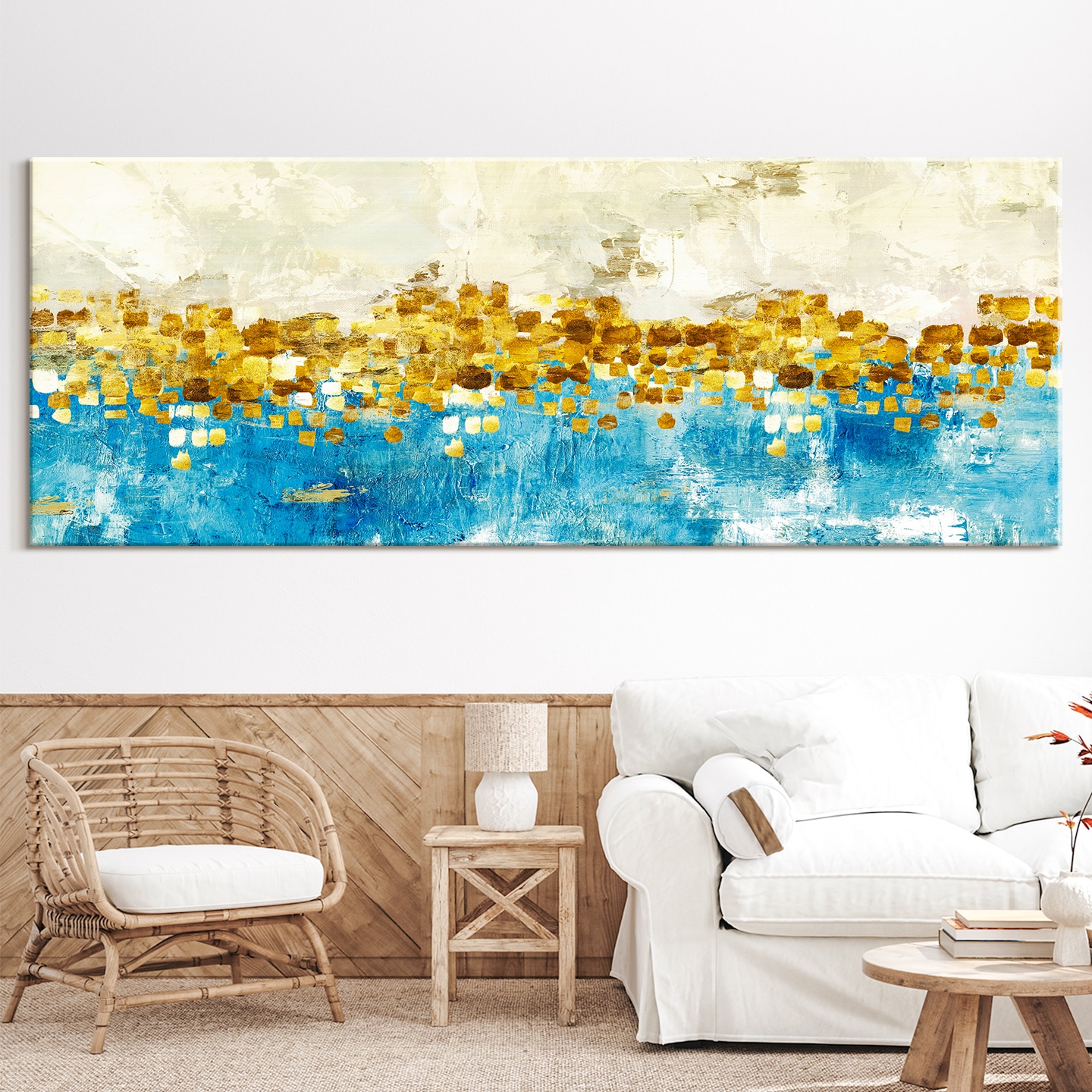 더 아트 재물운 상승 돈 들어오는 황금 풍수 그림 캔버스액자 10. 대기만성 황금빛 추상 와이드