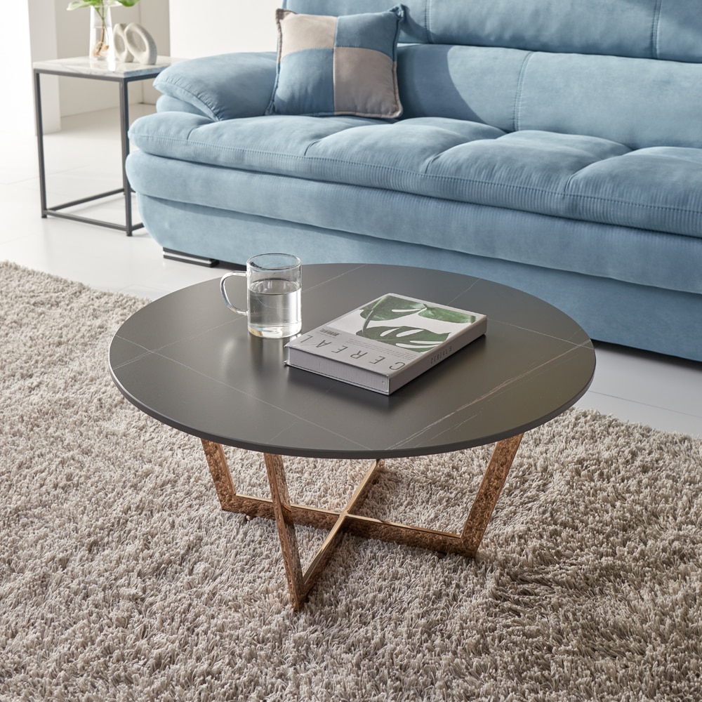 [신상품] 풀오브빈스 브릭 글리 700 원형 세라믹 좌식 소파 거실테이블 3colors